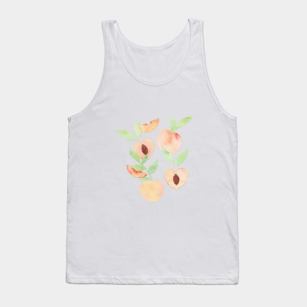 Watercolor Peaches Tank Top by latheandquill